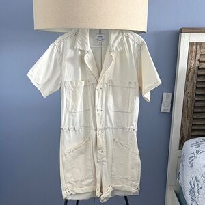 Pistola Cream Short-Sleeve Jumpsuit